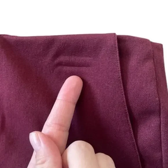 House of CB Rivi Wine Straight Leg Trousers Size L Holidays Date Night Career - Picture 11 of 12